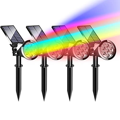 MEIHONG Solar Spot Lights Outdoor Garden Lights Solar Powered Waterproof Solar Landscape Lighting, Solar Pond Lights, Solar Tree Lights Color Changing Solar Lights Halloween Decorations (4 PCS) MEIHONG Solar Spot Lights Outdoor Garden Lights Solar Powered Waterproof Solar Landscape Lighting, Solar Pond Lights, Solar Tree Lights Color Changing Solar Lights Halloween Decorations (4 PCS)