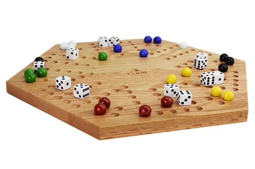 Solid Oak Double Sided Marbles Board Game Wooden 16 Inch By Cauff #TOP3
