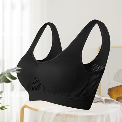 Sports Bra for Women - Plus Size High Support Workout Bra with Cooling Mesh (Full Coverage)