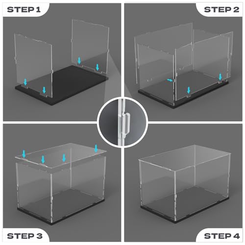 Choowin Acrylic Display Case for Lego 10315 10308 10317 Thickened Clear Acrylic Display Case for Collectibles Display Case for Action Figure Model Toy Assemble Dustproof Display Box(Black Base)