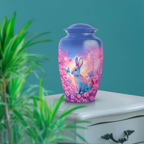 Image of Rabbit Urn - Funeral Decorative Ashes - Combo 2 - Large with 3 Inch Pack of 2 - Keepsakes Urns for Ashes - Urn for Adult Male & Female - Burial Urns for Adult Male & Female