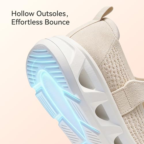 Image of BOSTANTEN Comfortable Mary Jane Sneakers for Women - Lightweight & Breathable, Slip On Casual Shoes 2026, Wide Toe Box, Cushioned Sole for All-Day Walking /Work