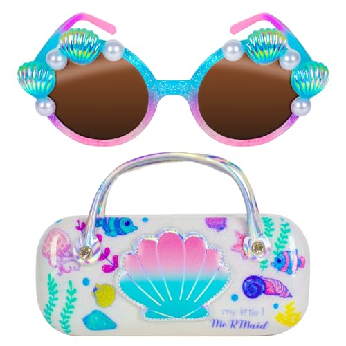 PinkSheep Sunglasses for Girls, Baby Kids Polarized Sunglass with Case, Shell Glasses UV400 Protection Plastic Frame - Main Image