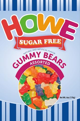 Howe Sugar Free Gummy Bears, Gummy Candy 6 oz Bag