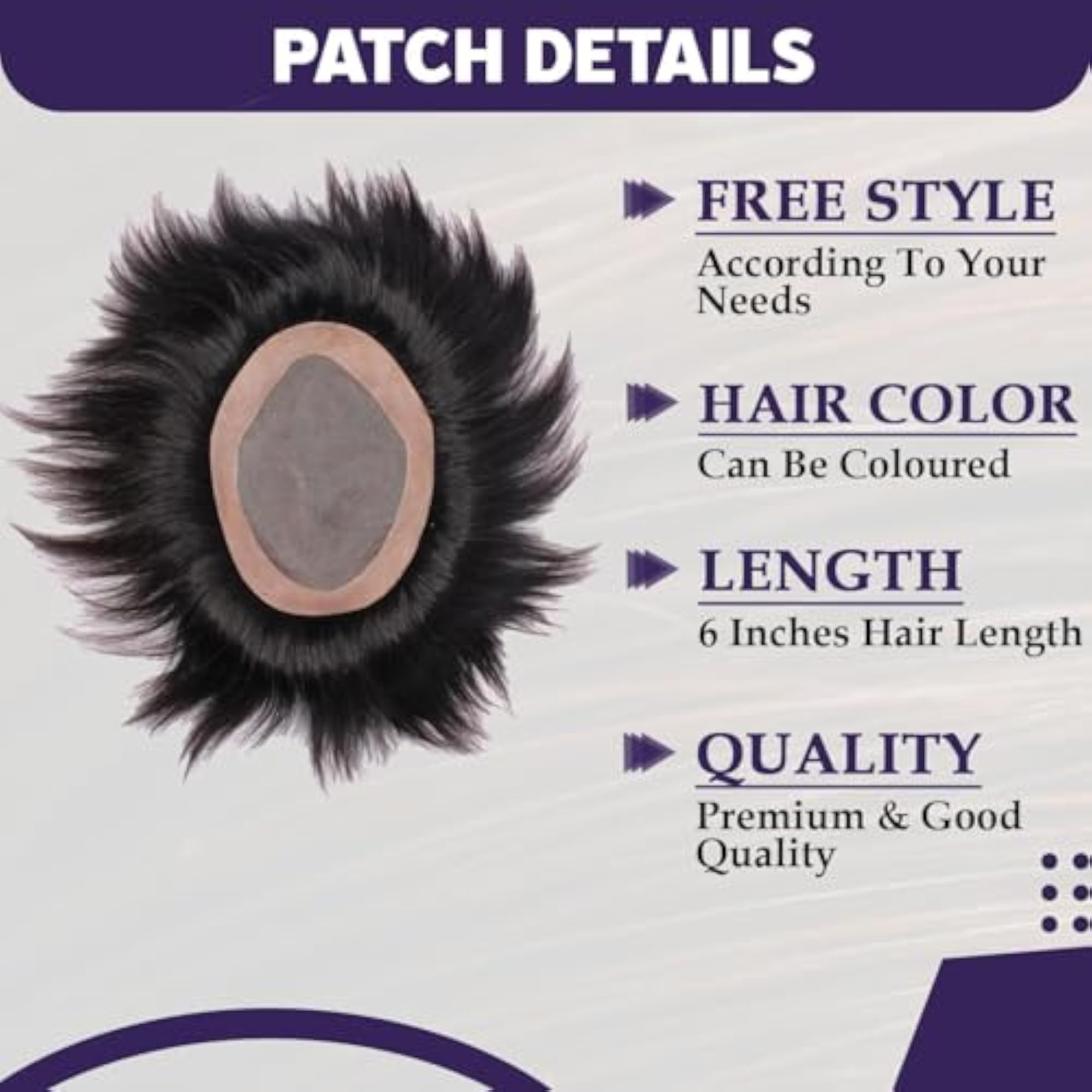 Men's Human Hair Patch Toupee Wigs, Hair Replacement Systems