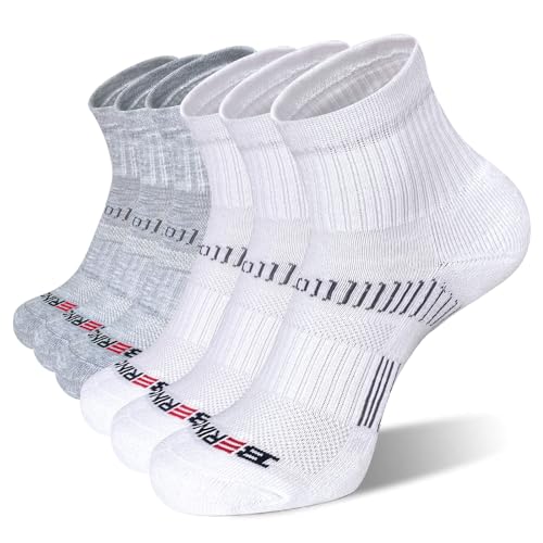 BERING Men's Athletic Ankle Socks Cushioned Quarter (6 Pairs)