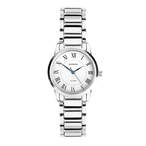 Sekonda Classic Ladies 28mm Beaumont Watch in Silver with Silver Alloy Bracelet & White Dial