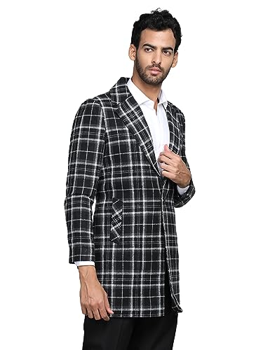 Image of CHKOKKO Wool Blend Men Winter Wear Regular Fit Standard Length Coat