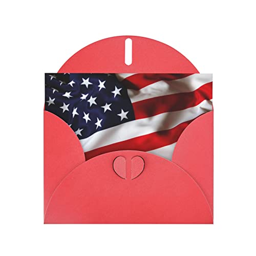 Tarjeta de felicitación de papel con perla de la bandera estadounidense (horizontal), tarjeta de agradecimiento en blanco