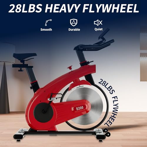Image of Exercise Bike,Stationary Bikes for Home - Adjustable Workout Bike, Professional Exercise Bikes for Home, Efficient Workout Bike with Smartphone Mount & Digital Pulse Display
