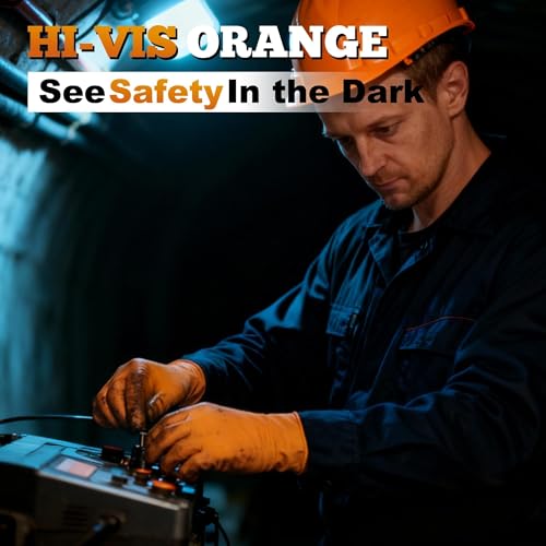 Image of TitanFlex Heavy Duty Industrial Orange Nitrile Gloves, 8-mil, Gloves Disposable Latex Free with Raised Diamond Texture Grip, Powder Free, Rubber Glove, Mechanic Gloves,1000-ct Case (Medium)