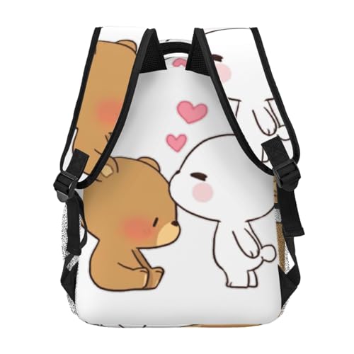 Mochila de uso diario casual con estampado White Bear Brown Bear de 20x29x40 cm 4