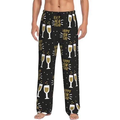 Happy New Year Mens Pj Pants,Soft Men Lounge Pants,Mens Pajama Pants Bottoms,Sleep Pants For Men4