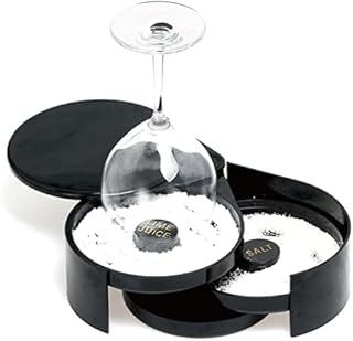 Kuphy 3 Tier Glass Rimmer Margarita and Cocktail Rimmer Foldable and Portable Salt and Sugar Rimming Spice Container Bar Accessories for Home or Professional Bars
