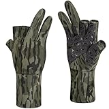 Palmyth Mens Hunting Gloves Lightweight Fingerless Camo Glove Outdoor Marsh Fog