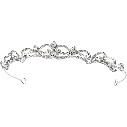Uongeod Rhinestone Crown Crystal Bridal Tiara Princess Crown Birthday Crown Tiaras and Crowns for Women and Girls-Silver