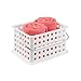 iDesign Spa Plastic Storage Organizer Basket with Handle for Bathroom, Health, Cosmetics, Hair Supplies and Beauty Products, 9.25" x 7" x 5" - White