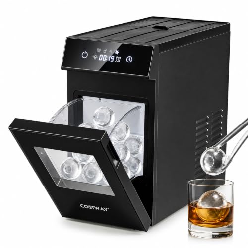 Fabricadora de hielo esférico Costway para bar 21 lb miniatura 1