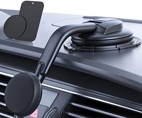 Magnetic Phone Holder for Car, [ Powerful Magnets & Military-Grade Suction] Car Phone Holder Mount Dashboard Windshield Cell Phone Holder Phone Stand for Car Fit for iPhone Android Automobile Cradle
