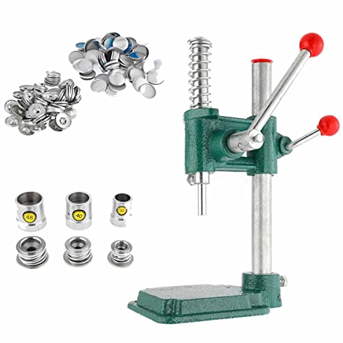 YXZQLOZ Máquina de Botones, máquina de Botones Forrados en Tela Hecha a Mano, con 3 moldes (diámetro 18, 25, 30 mm) y 300 Botones