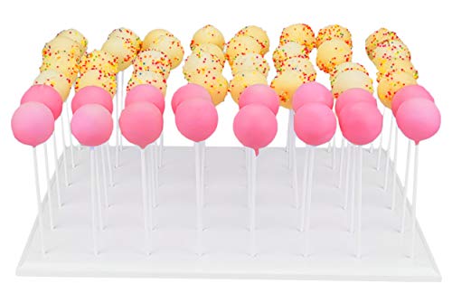 Nangopop Cake Pop Stand Display - 48 Count Wood Lollipop Holder Candy or Sucker Stand for Wedding Baby Shower Birthday Party - Fit 532 4mm Lollipop Sticks
