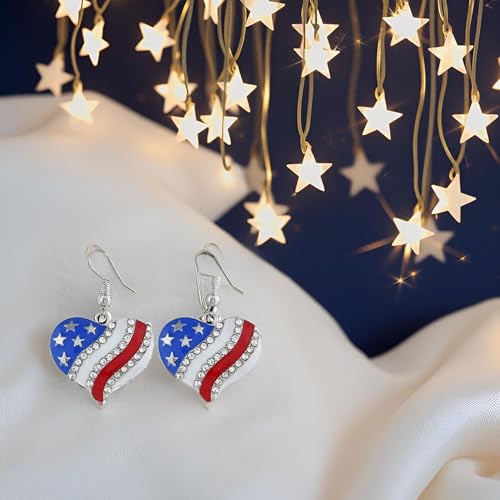 4th of July Earrings Patriotic Dangle Earrings Independence Day Jewelry Gifts for Women4