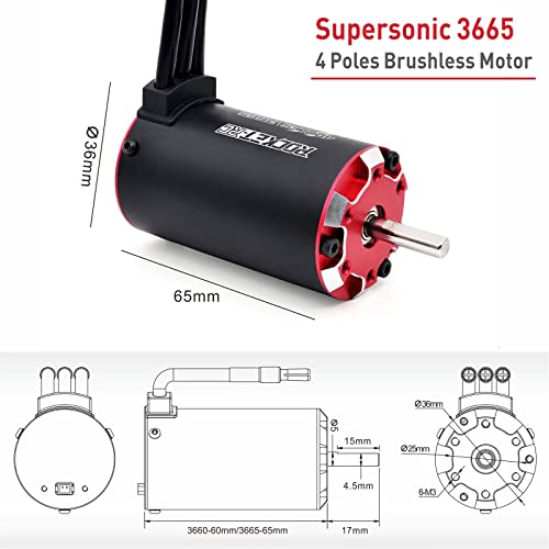 Motor supersónico 3665 con sensor de temperatura para coche 1/10 RC 5