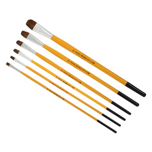 HEALSOPTHY 6 Piezas Pinceles Profesionales para Artística Cepillos Portátiles de Pelo de para Acuarela Óleo y Acrílico Kit Completo para Estudiantes y Artistas