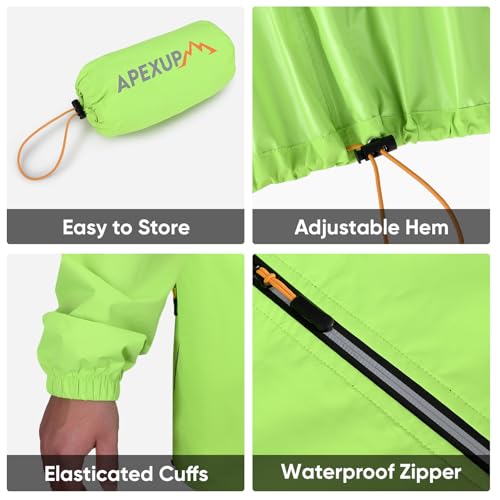 APEXUP Packable Rain Jacket Men