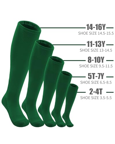 QBK 2T/3T/4T/5T Toddler To Youth Baseball/Softball Socks - Soccer T-Ball Team Sport Socks For Kids Boys And Girls(3 Pairs)4