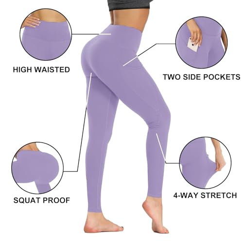 GAYHAY High Waist Yoga Pants with Pockets, Leggings for Women Tummy Control Compression Workout Leggings for Women