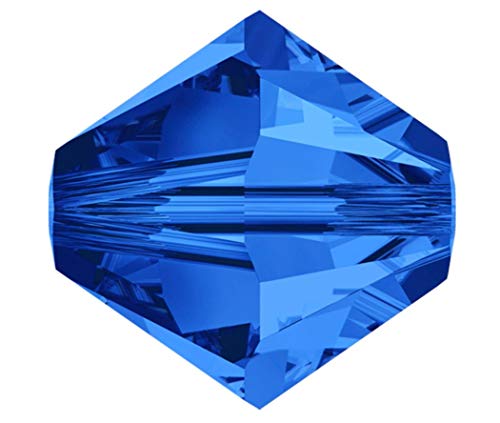100Pcs Authentic Preciosa Faceted Bicone Crystal Beads 6Mm Sapphire Blue Compatible With Swarovski Crystals 5301/5328 Pre-B613 #TOP5