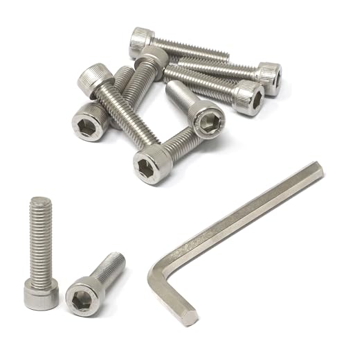 Image of iexcell 10 Pcs M10 x 40mm Thread Pitch 1.5 mm Stainless Steel 304 Hex Socket Head Cap Screws Bolts Kit