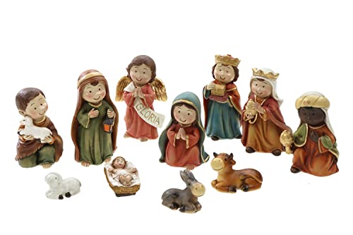 ELLUG Mini Krippenfiguren Set 11teilig H.: ca. 10cm Weihnachtsdeko...