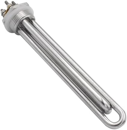DERNORD 12V 600W Immersion Heater Submersible Water Heater Element Stainless Steel Heating Element with 1 Inch NPSM Fitting Double U Type