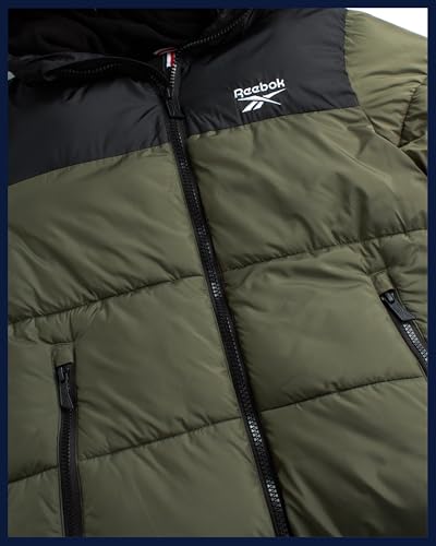 Image of Reebok Mens Winter Jacket - Warm Heavyweight Mens Winter Coat - Wind Water Resistant Insulated Quilted Puffer Jackets for Men