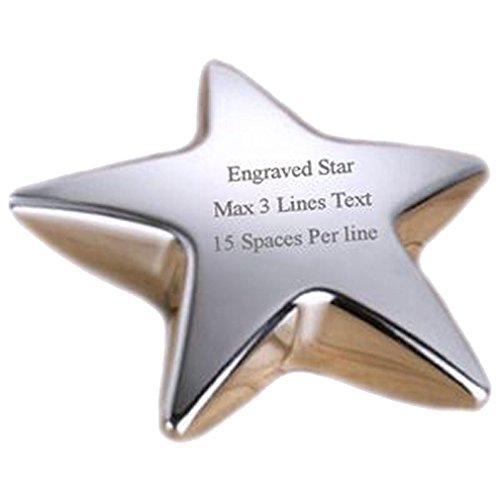 Star poids papier gravé main presse-papier verre artisanal