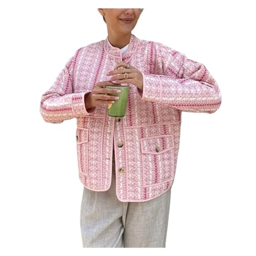 Veste matelassée d'automne légère pour femme style floral chic