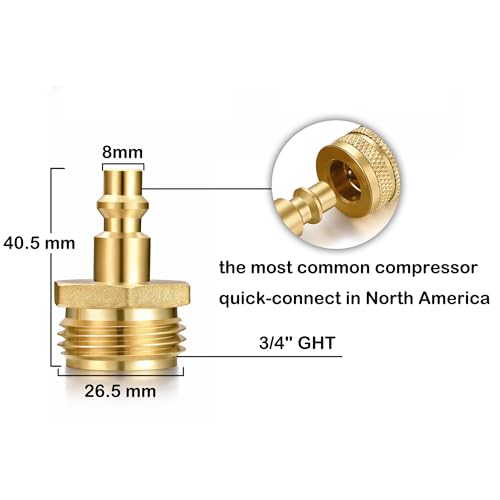 Image of SIGURANTA RV vent plug prevent freezing in winter helps drain water from water pipes, suitable for camping RVs, boats, garden hoses, water pipe Blow Out Plug brass quick connector (male)