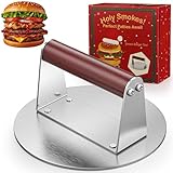 khuteluk Smash Burger Press 6.2" Round Grill Press β Stainless Steel Hamburger Press for Juicy Smashburgers, Perfect for Griddles,Skillet,Cookouts,White Elephant Gifts