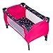 Lit Parapluie de Poupee Pliant 56 x 32 x 33 cm, Tissu Rose Coeurs - lit de Voyage Luxe Pliable - Accessoire Couchage Poupon