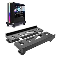 CPU Ständer Für PC,Computer Halterung,PC Halterung unter Schreibtisch,Instellbare CPU Ständer mit 4 Rollen Unter Schreibtisch Desktop Computer Tower Holder - Schwarz
