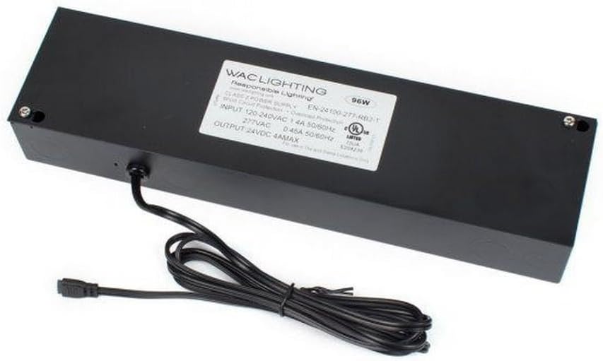 WAC Lighting EN-24100-277-RB2-T Remote Enclosed Electronic Transformer 277V Input 24V Output 100 Watt, Black