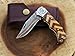 Lara Eagle Personalized Copper Damascus Pocket Knife – Rosewood Olive Handle, Folding Tactical Knife with Sheath & Sharpener – Perfect for Camping and Hiking Adventures