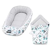Bellochi Juego 2en1 Saco de Dormir para bebé y Nido Bebe Recien Nacido - Reductor de Cuna Nido para Bebe - 100% Algodón - Oeko-Tex Certificado - Tresor
