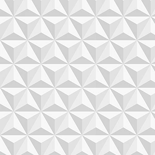 Papel de Parede Tijolo Gesso Triangular 3D com efeito de sombras Para Sala e Quarto