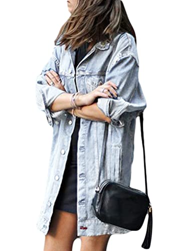 Seiveini Giacca Giubbotto di Jeans Donna Autunno