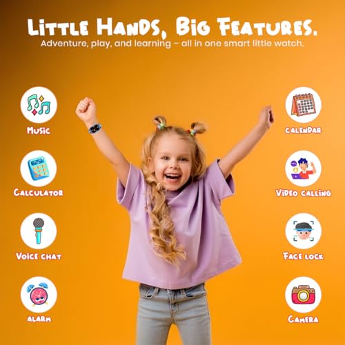 Image of GameSir TrackNova 4G /5G Kids Smartwatch | Live GPS Tracking | App Control | HD Video Call | Games | Family Chat | SOS Safety Alert | IP67 | Camera | FaceLock | 800mAh Long Battery Life - (Blue)