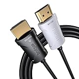 Alta calidad y duradero: cable extremadamente flexible y delgado. Soporta los últimos formatos de audio de alta velocidad de bits, incluyendo DTS Master, DTS:X, átomos y canal de retorno de audio mejorado (eARC), perfecto para tu cine en casa, conferencias HD y mucho más.