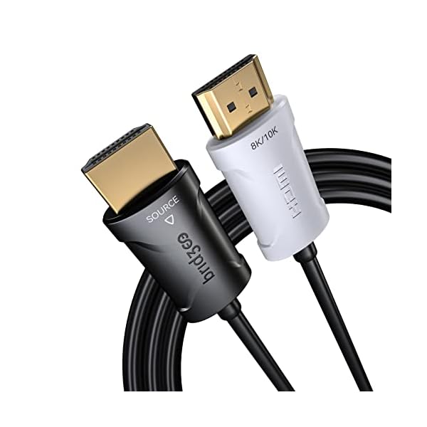 HDMI 2.1 Kabel [zertifiziert] 5meter, 48 Gbps Ultra High Speed Glasfaser HDMI Kabel (8K@60Hz,4K@120Hz), unterstützt eARC, HDCP 2.3, Dolby Atoms, kompatibel mit PS5, Blu-ray Player, 8K Fernsehern